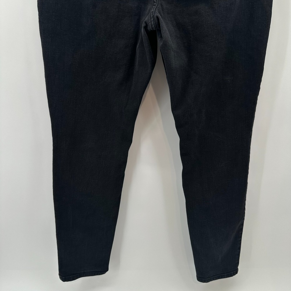 Seven7 Tummyless High Rise Skinny Jeans Womens 14 Black Dark Wash Denim Stretch - Picture 4 of 10